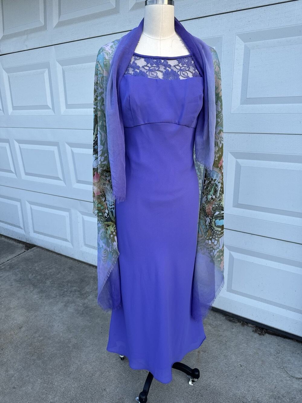 Vintage Jessica McClintock Gunne Sax Maxi Dress Gown Lavender Purple Sz 7 Or S M